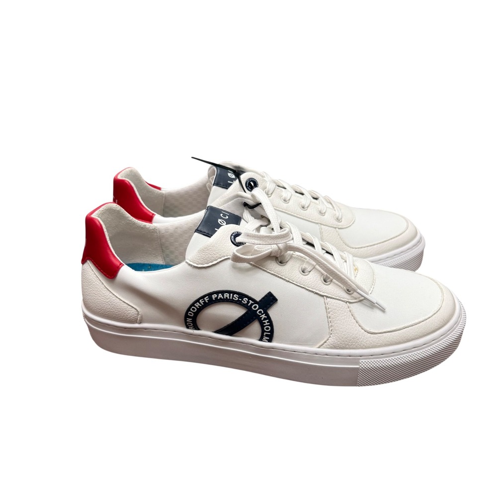 LOCI Seven x Ron Dorff‎ Sneakers Womens 37 White Red Navy Vegan Leather Low Top